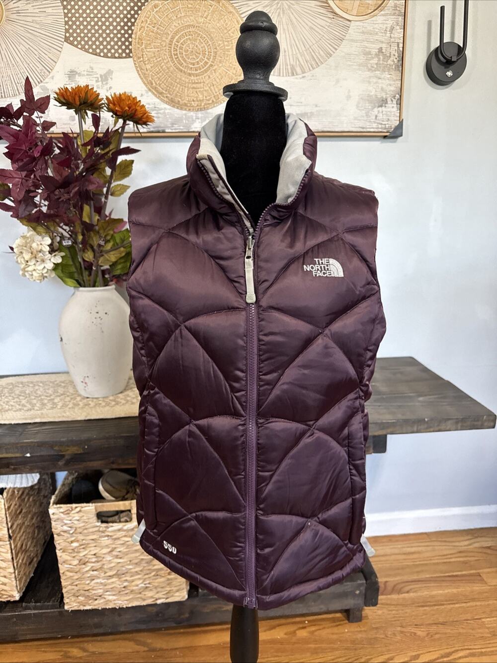 The North Face Women’s Quilted Goose Down 550 Vest Size Medium Plum Winter Warm